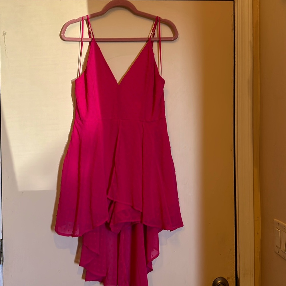 Pink Shorts Dress With Small Train